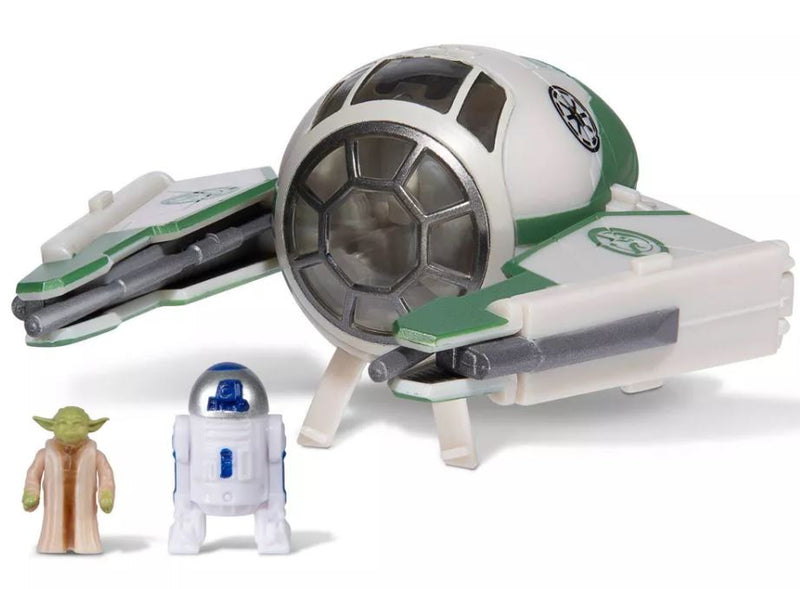 Star Wars - Csillagok háborúja Micro Galaxy Squadron 8 cm-es jármű figurával - Yoda's Jedi Starfighter - Yoda + R2-D2