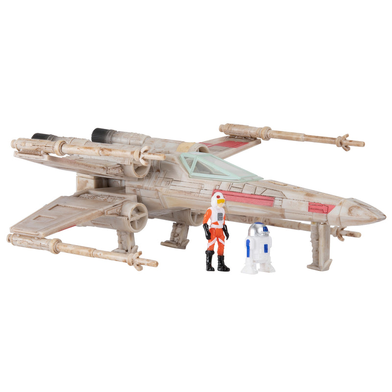 Star Wars - Csillagok háborúja Micro Galaxy Squadron 13 cm-es járm? figurával - X-Wing (Vörös ötös) + Luke Skywalker és R2-D2